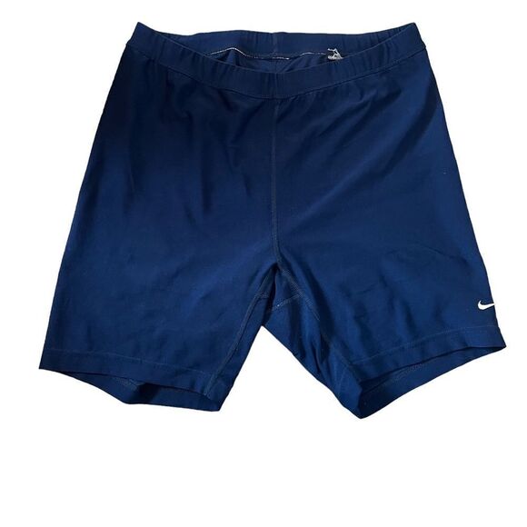 NIKE Dri Fit Navy Stretch Stretch Mid Rise Workout Short L - Picture 1 of 7